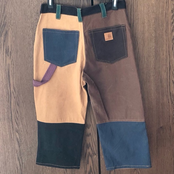 Carhartt Two toned Cropped Color Block Multicolored Jeans - Picture 2 of 7